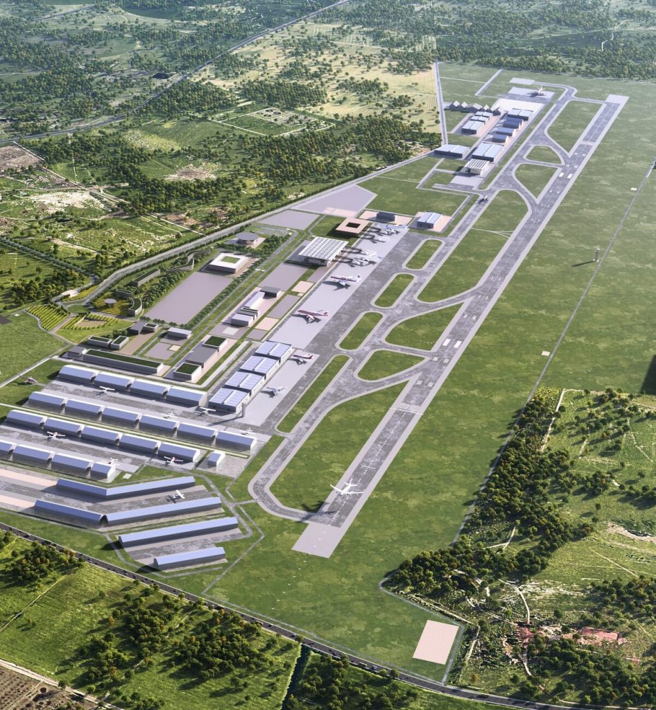 The layout of the proposed Cape Winelands Airport.