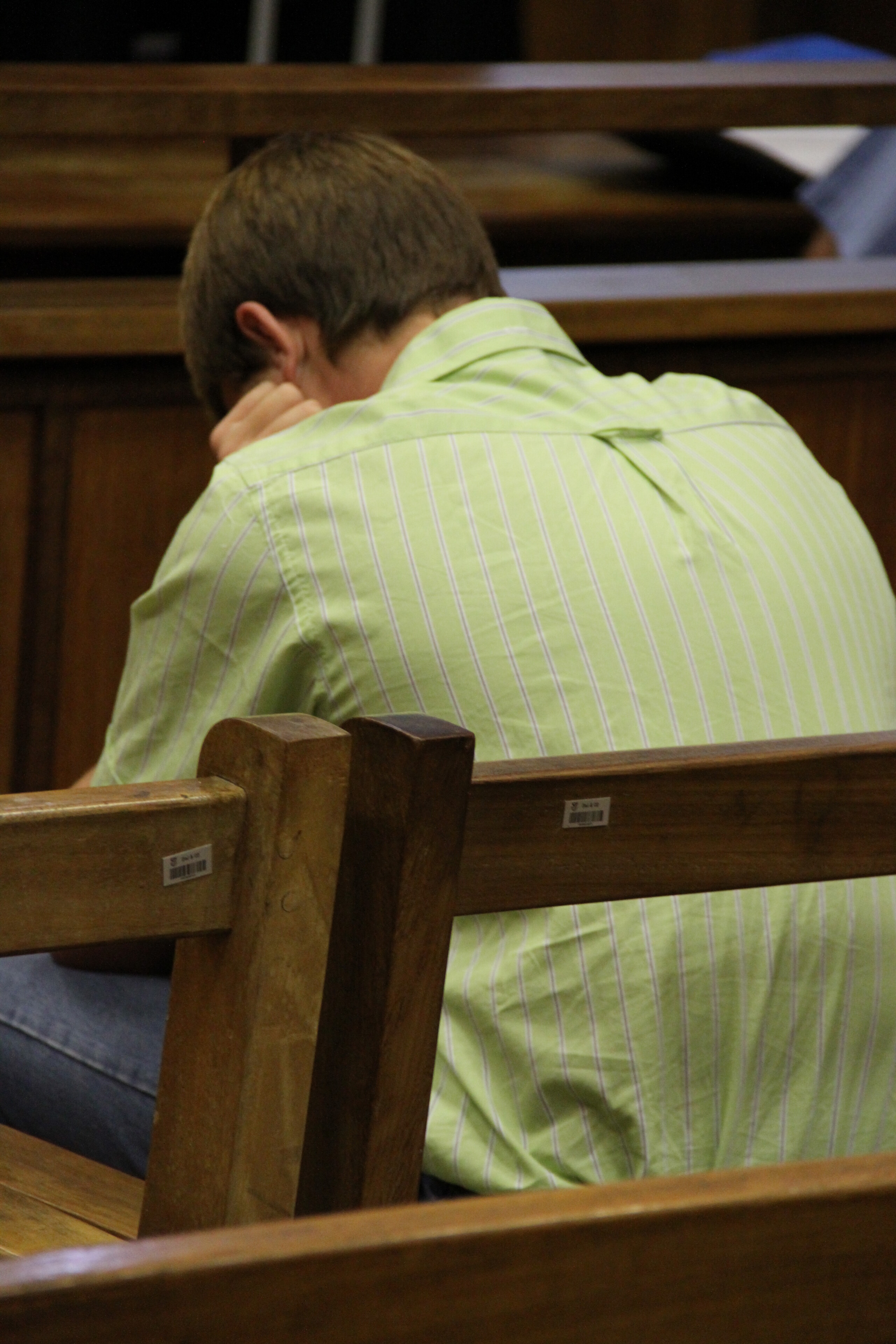 The accused in court