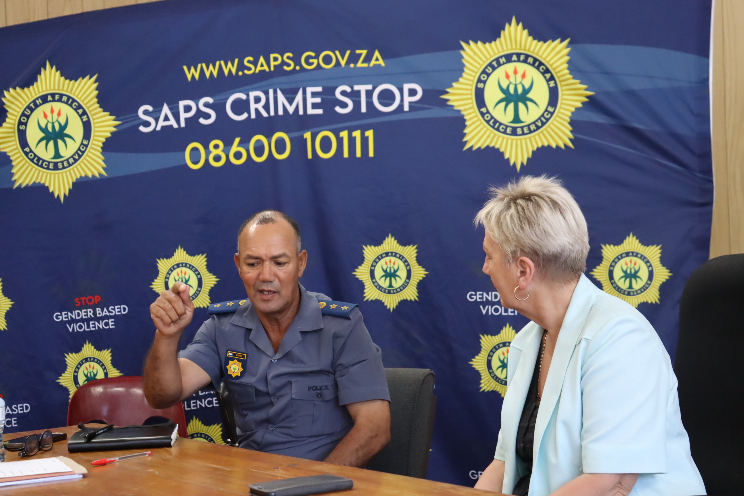 Minister Anroux Marais met with Colonel Junaid Alcock.