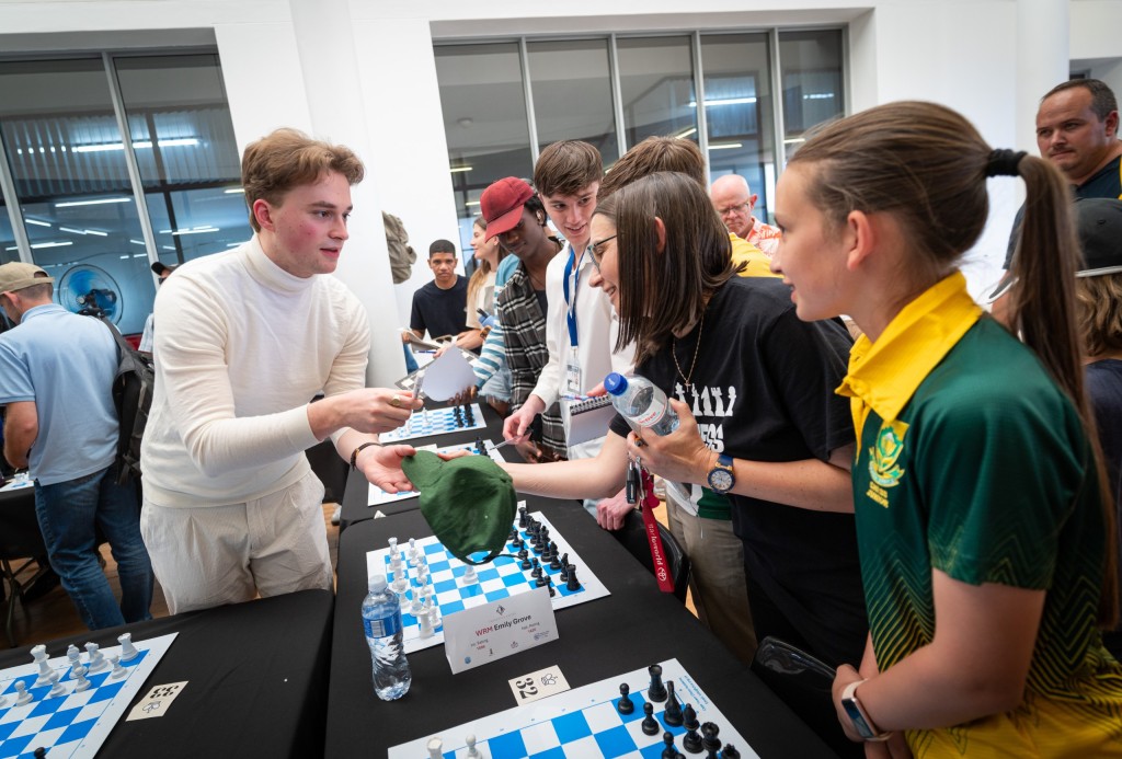 Germany's Vincent Keymer at the University of the Western Cape.