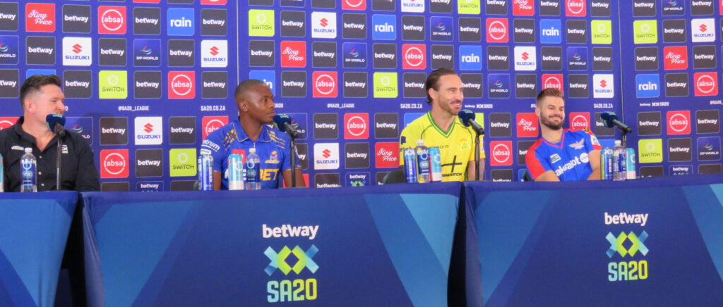 Greame Smith, Kagiso Rabada, Faf du Plessis and Aiden Markram 