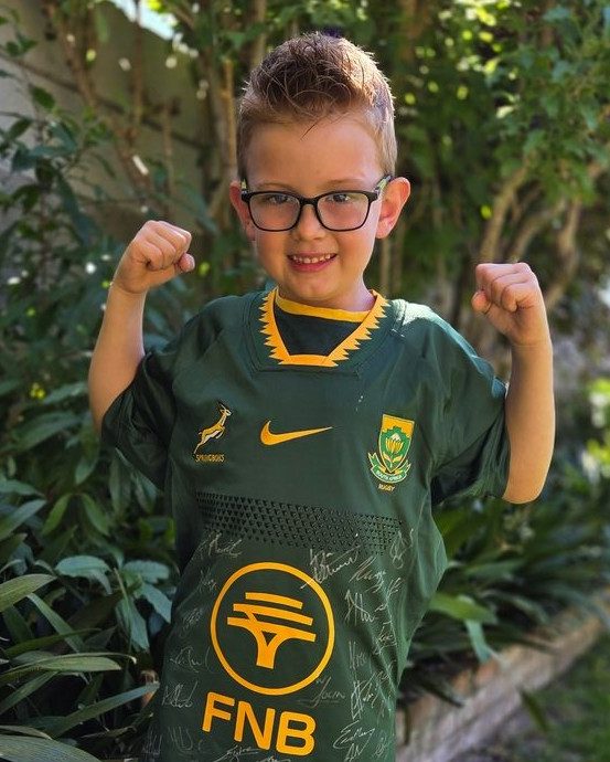 Josia received a signed Springbok jersey.
