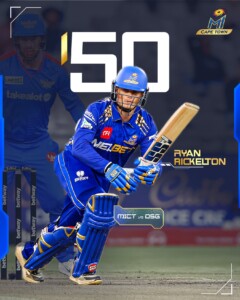 Rickleton’s century falls short as Super Giants win SA20 opener