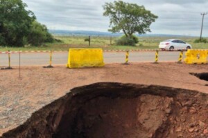 Sinkholes collapse 80% of section of R500 road near Carletonville