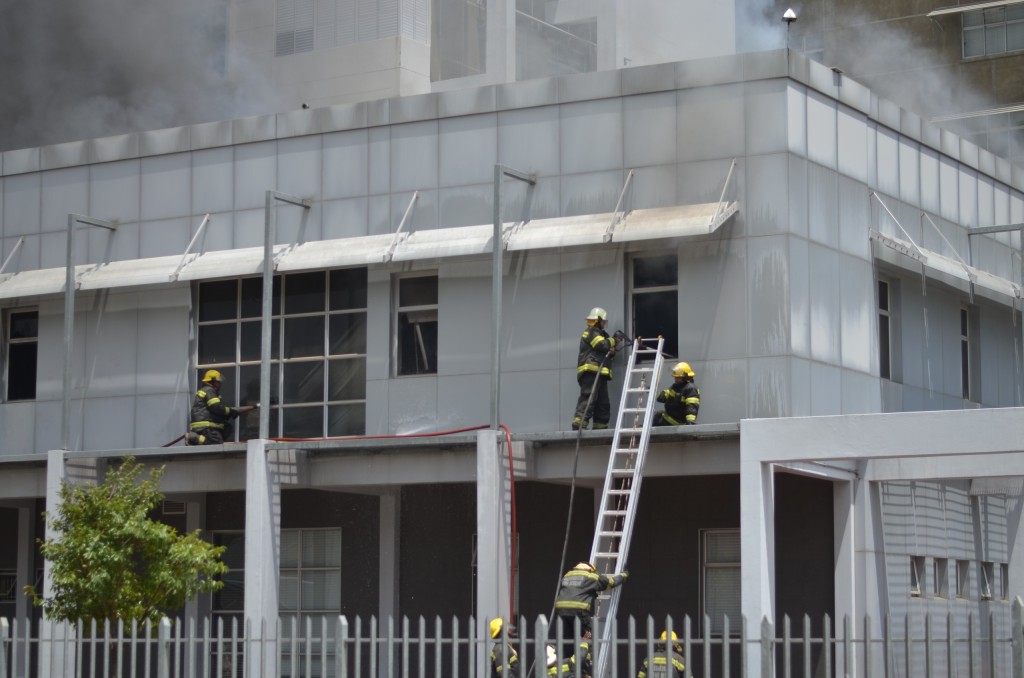 Several firefighters were dispatched to assist with the blaze. Photo: Rasaad Adams