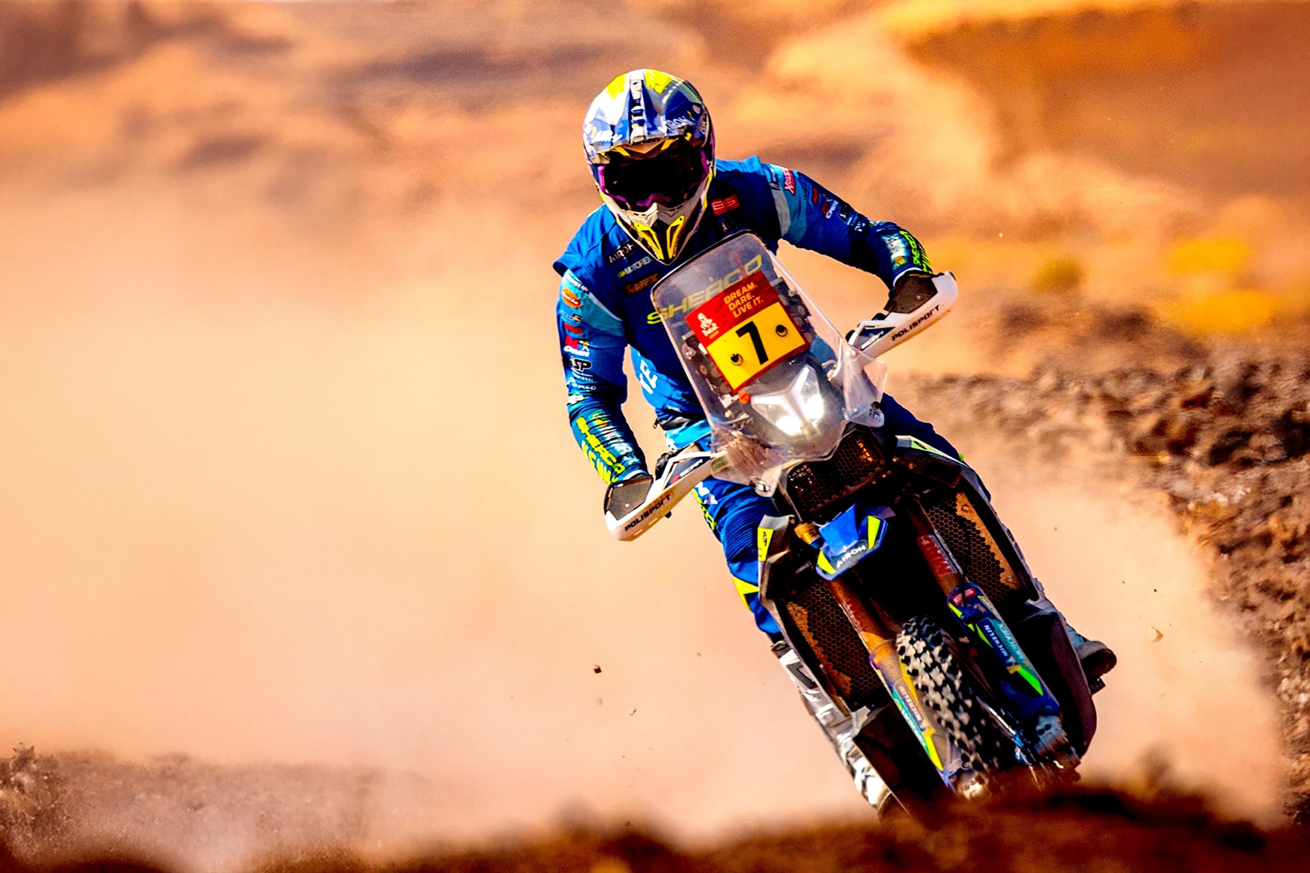 Durban's Bradley Cox enjoyed his best performance of the rally, finishing fourth on the stage and climbing to eighth overall on his Factory Sherco.