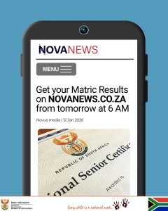 Get your matric results on Novanews.co.za from 06:00 on Tuesday, 13 January