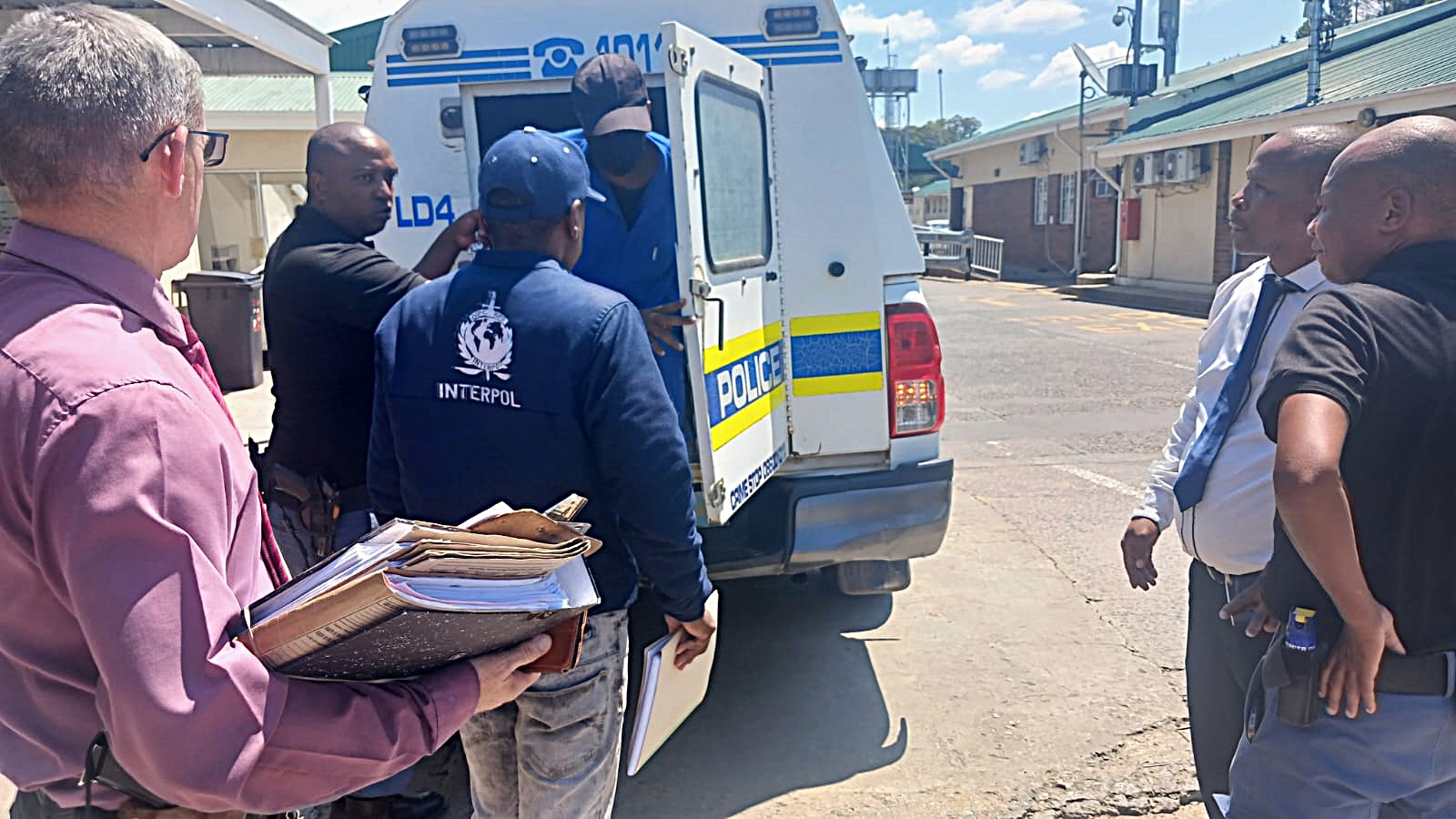 A fugitive murder suspect appears in a South African court for his lover's murder.