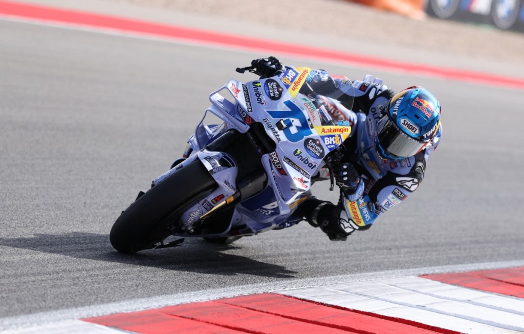 Alex Marquez during the MotoGP race of the Portuguese Grand Prix at the Algarve International Circuit. 