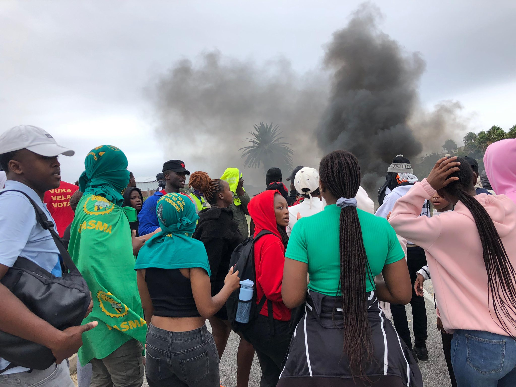 Students blocked the entrances to Nelson Mandela University (NMU) last week.
