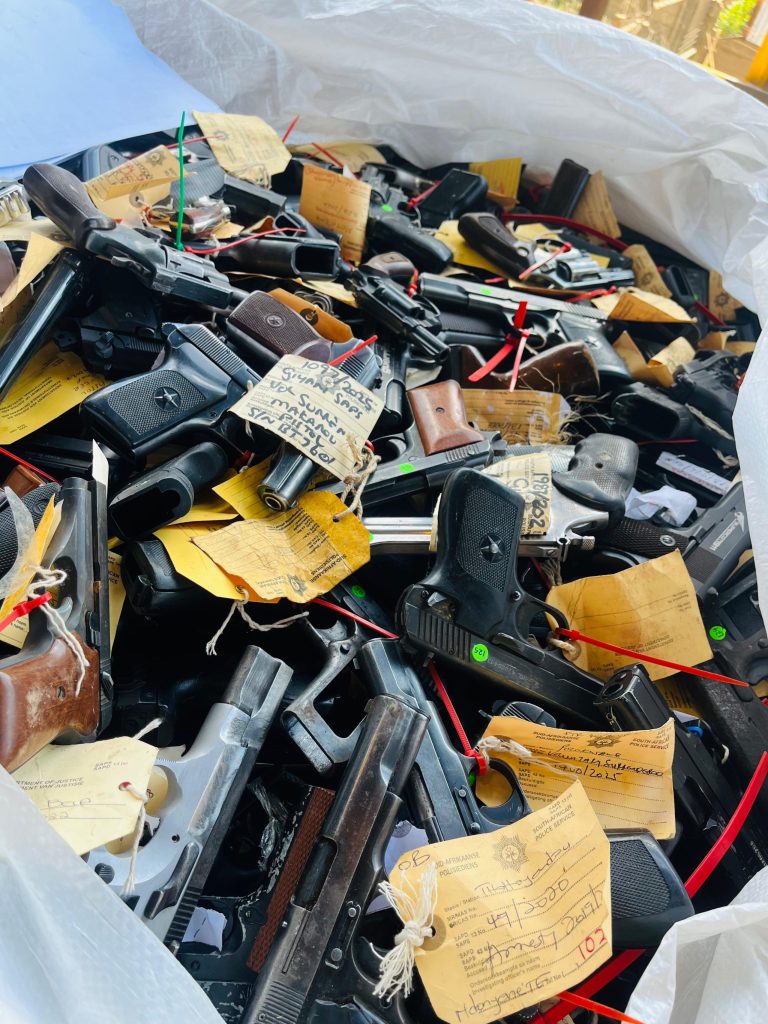SAPS destroys unlicensed firearms