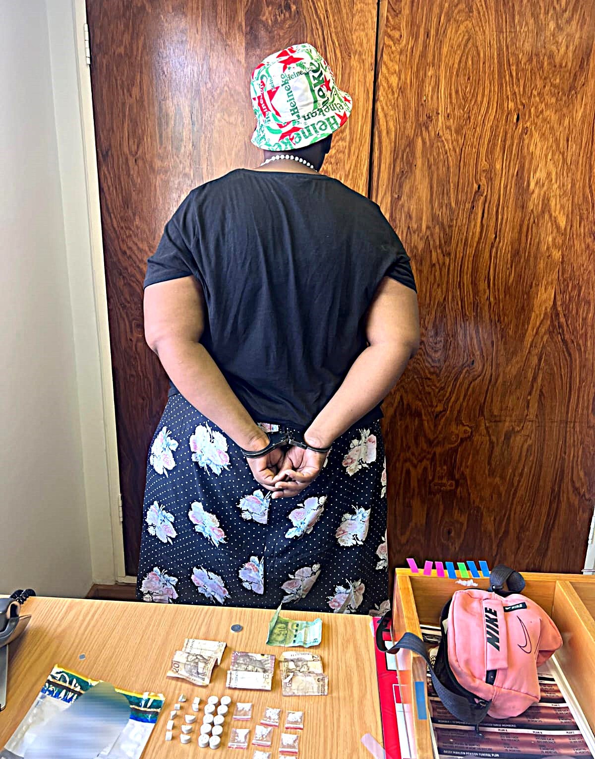 An adult woman arrested for possession of drugs