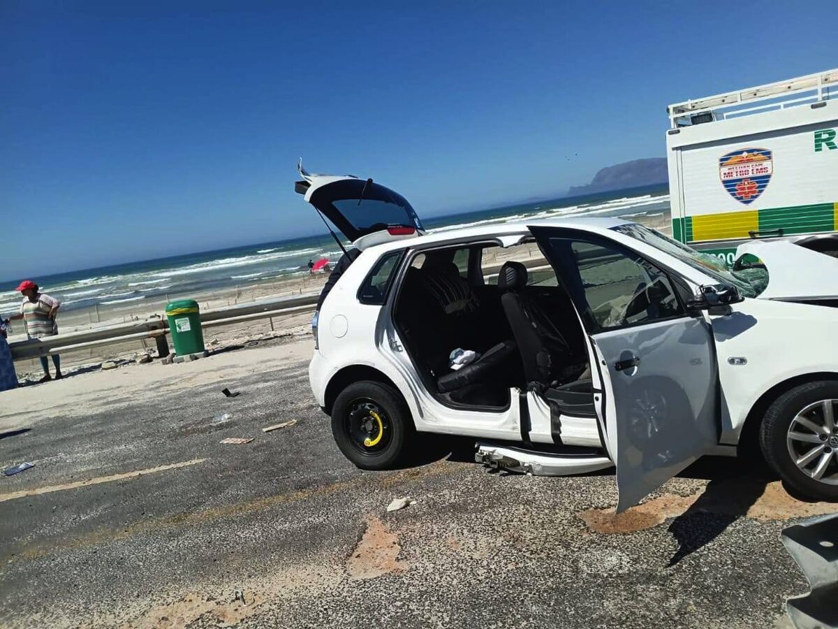 One of the vehicles that was involved in a collision on Baden Powell Drive.