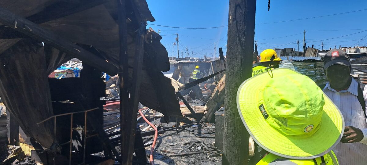 Up to 36 families including children were displaced after a fire ravaged Overcome Heights on Tuesday 17 February. PHOTOS: SUPPLIED