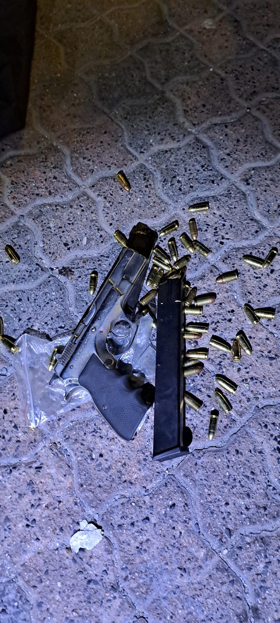 Police found three guns and ammunition.