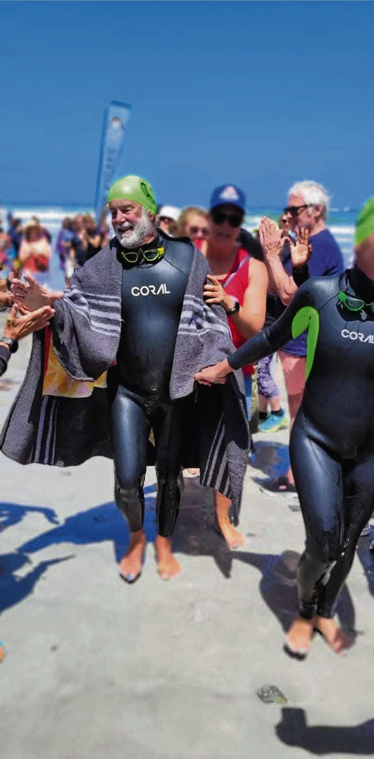 John after his successful Robben Island crossing. Photo: Marzahn Botha