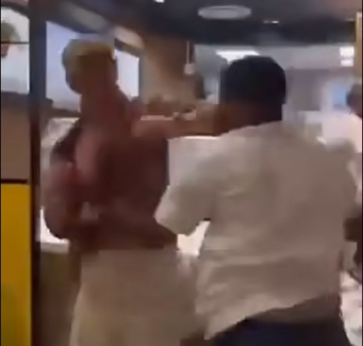 A screenshot of the violent brawl that allegedly broke out at McDonald's Stellenbosch.