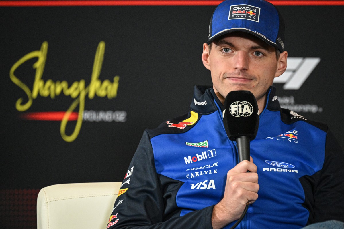 Red Bull Racing's Dutch driver Max Verstappen attends a press conference ahead of the Formula One Chinese Grand Prix at the Shanghai International Circuit in Shanghai.