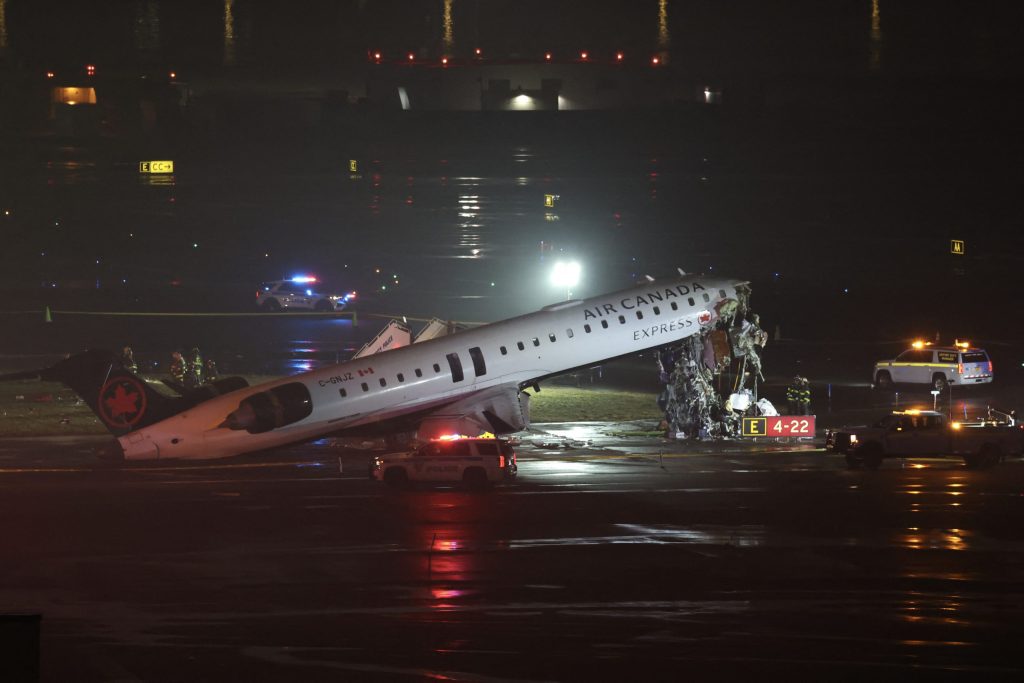 Air Canada Express flight AC8646 originated from Montreal and collided with the fire truck during landing.