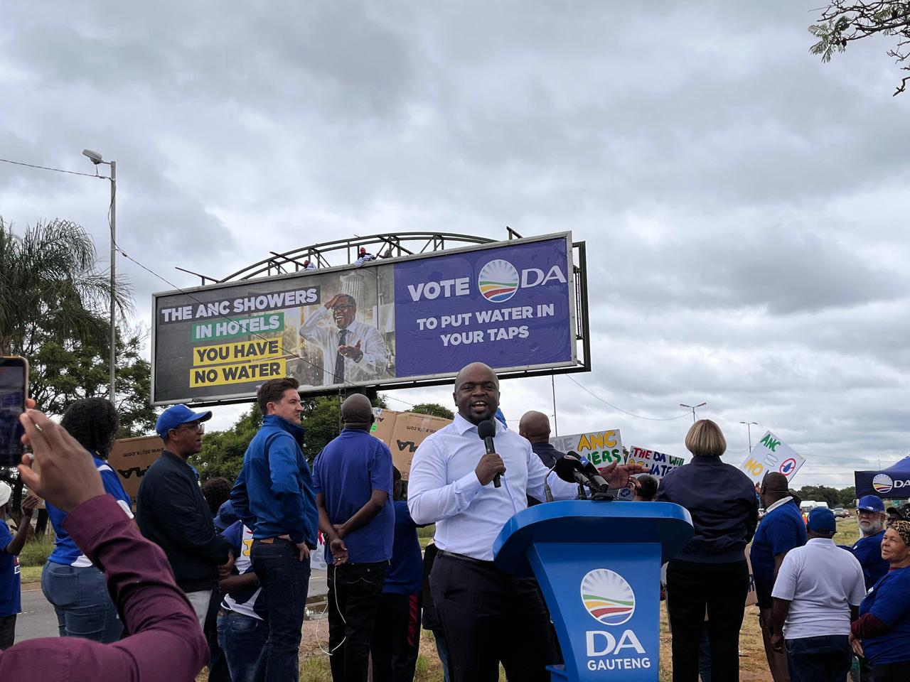 The Democratic Alliance has unveiled a controversial billboard campaign targeting Gauteng Premier Panyaza Lesufi over his response to the province's ongoing water crisis, which has left residents without water for weeks.