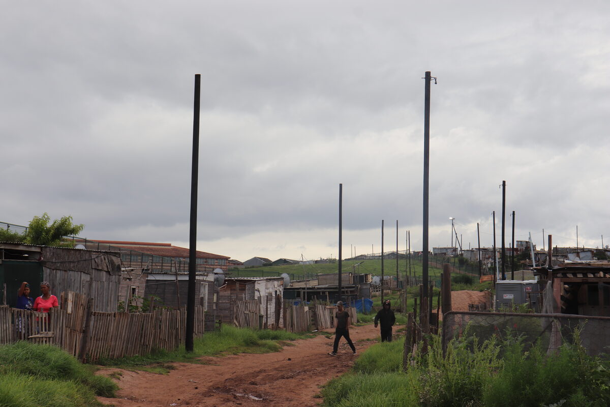 The electricity poles recently erected in McCarthy Informal Settlement.