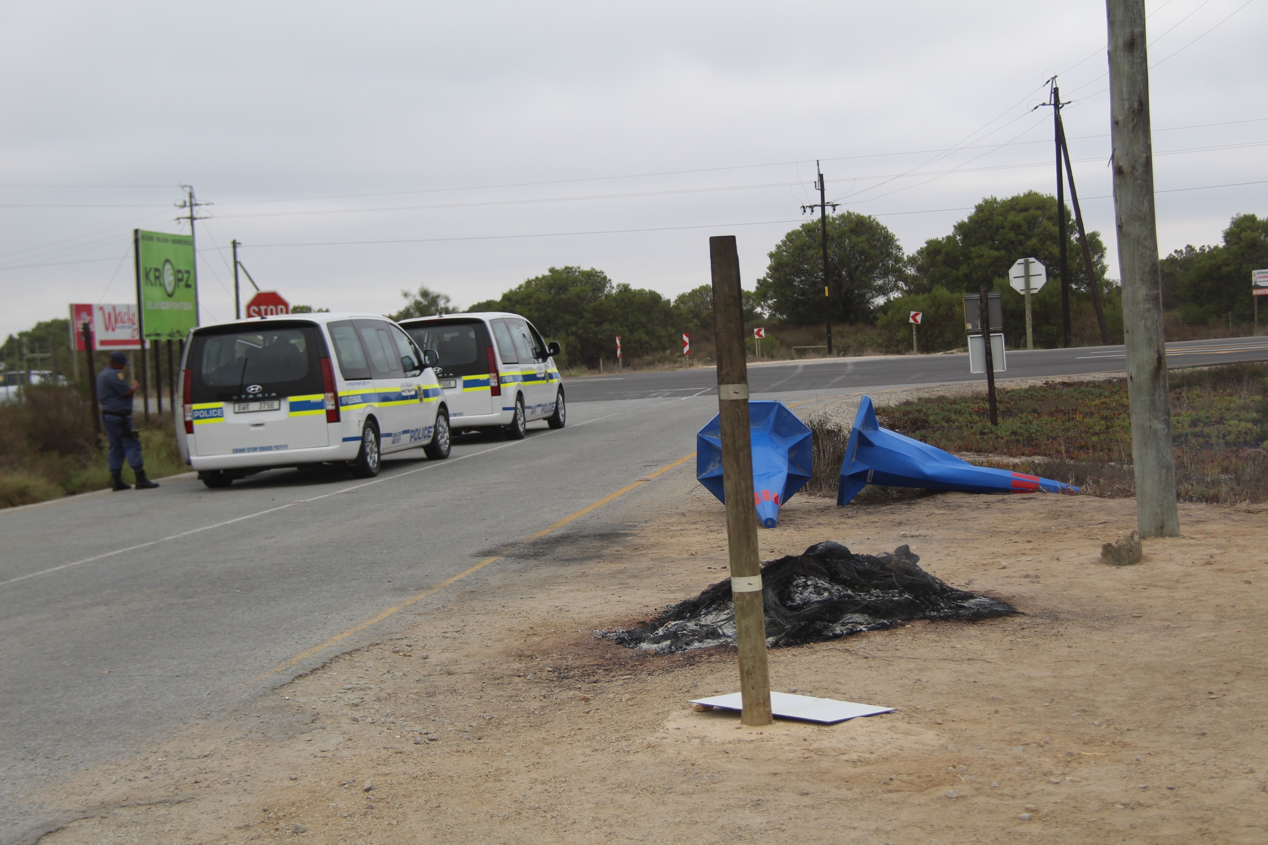 Die polisie se eenheid vir openbare orde (Pops) was op die toneel.
