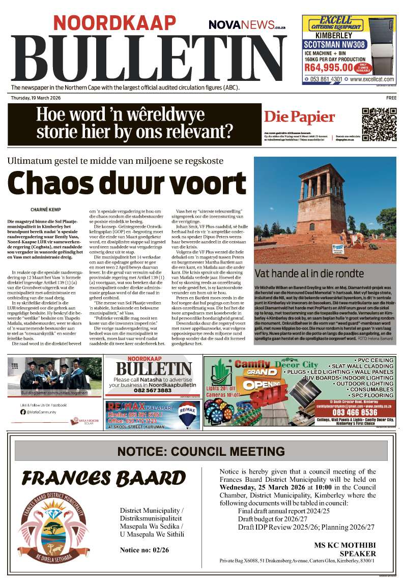 NoordkaapBulletin 19 Maart 2026