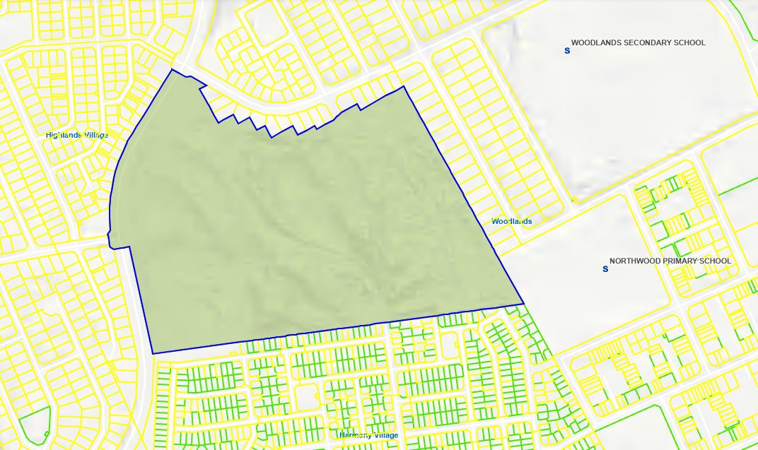 A City map view of the contested ground in Weltevreden Valley.