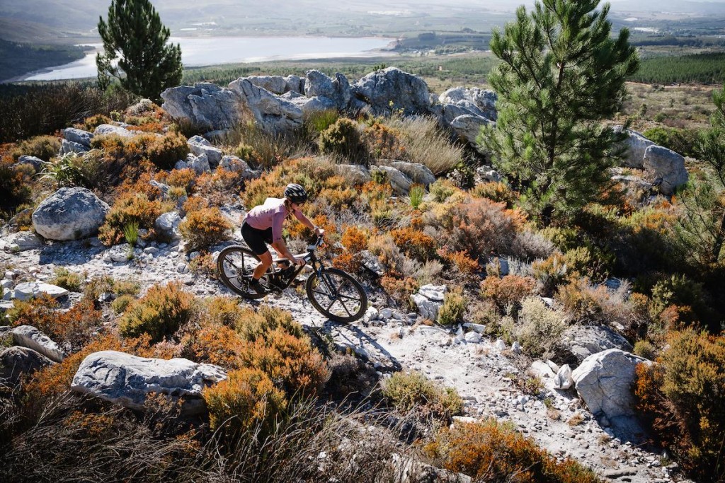 A participant navigates the challenging mountain bike trails through the scenic Kogelberg Nature Reserve during XTERRA South Africa in Grabouw. The off-road triathlon course offered competitors both technical terrain and breathtaking views of the Cape Floral Kingdom. Photo: XTERRA South Africa
