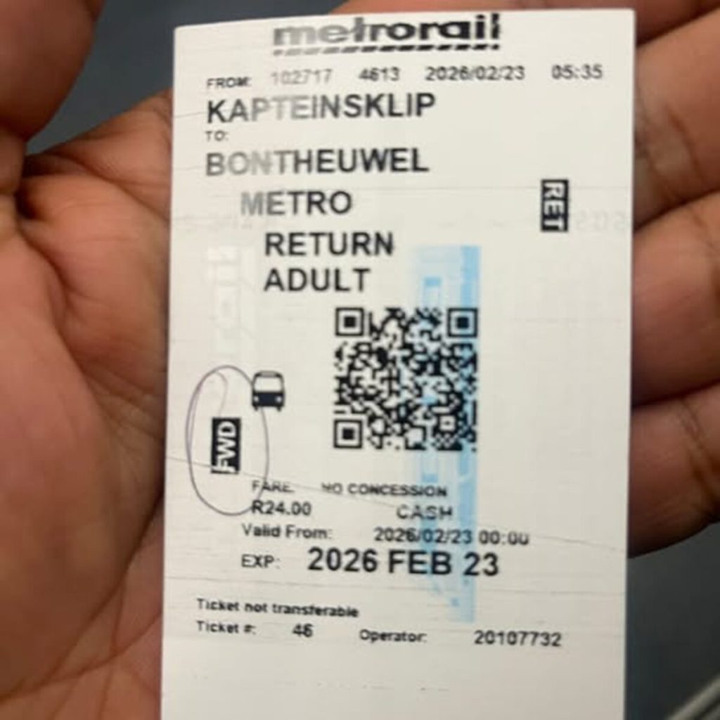 A commuter posted a pic of their ticket on social media after taking a train for the first time last week since the trainline was reopened.