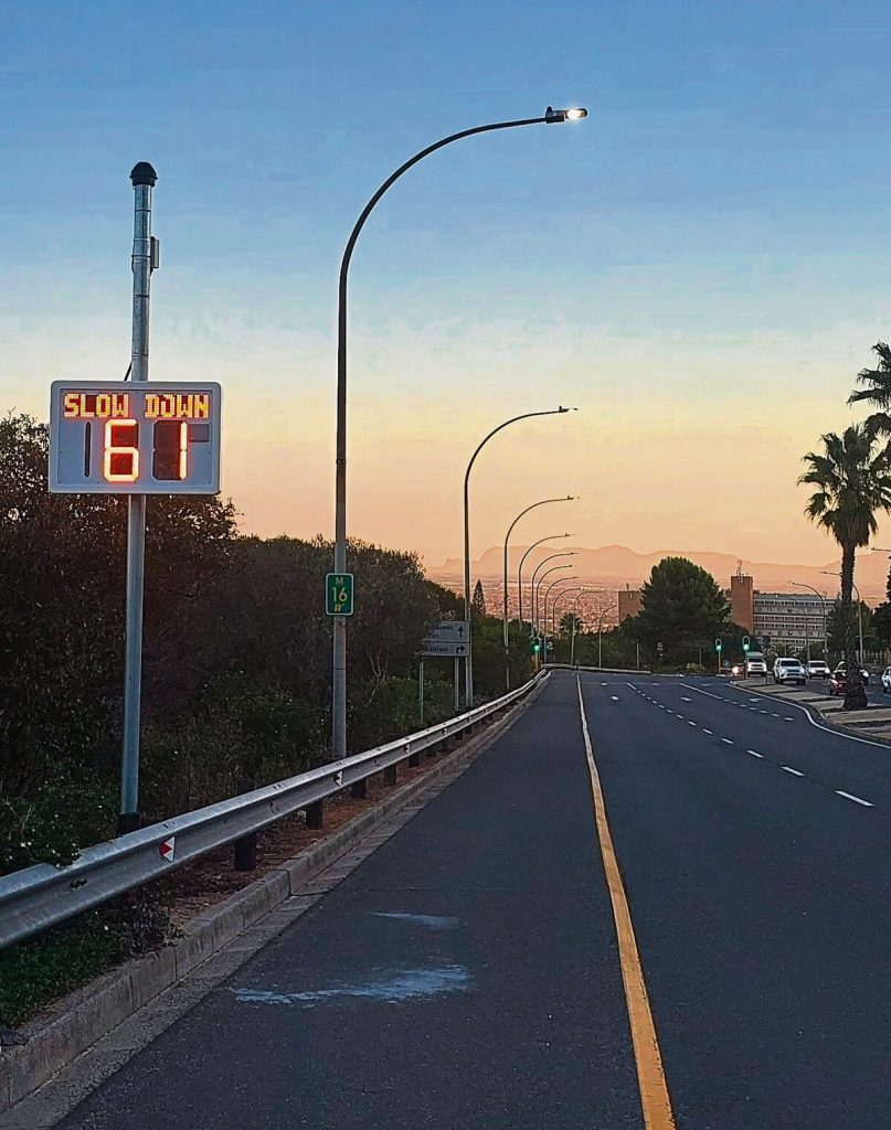 Watch your speed! a smart speed sign in Jip de Jager Road warns.