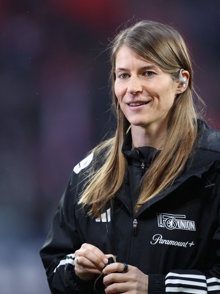 Union Berlin's German assistant coach Marie-Louise Eta looks on prior to the German first division Bundesliga football match