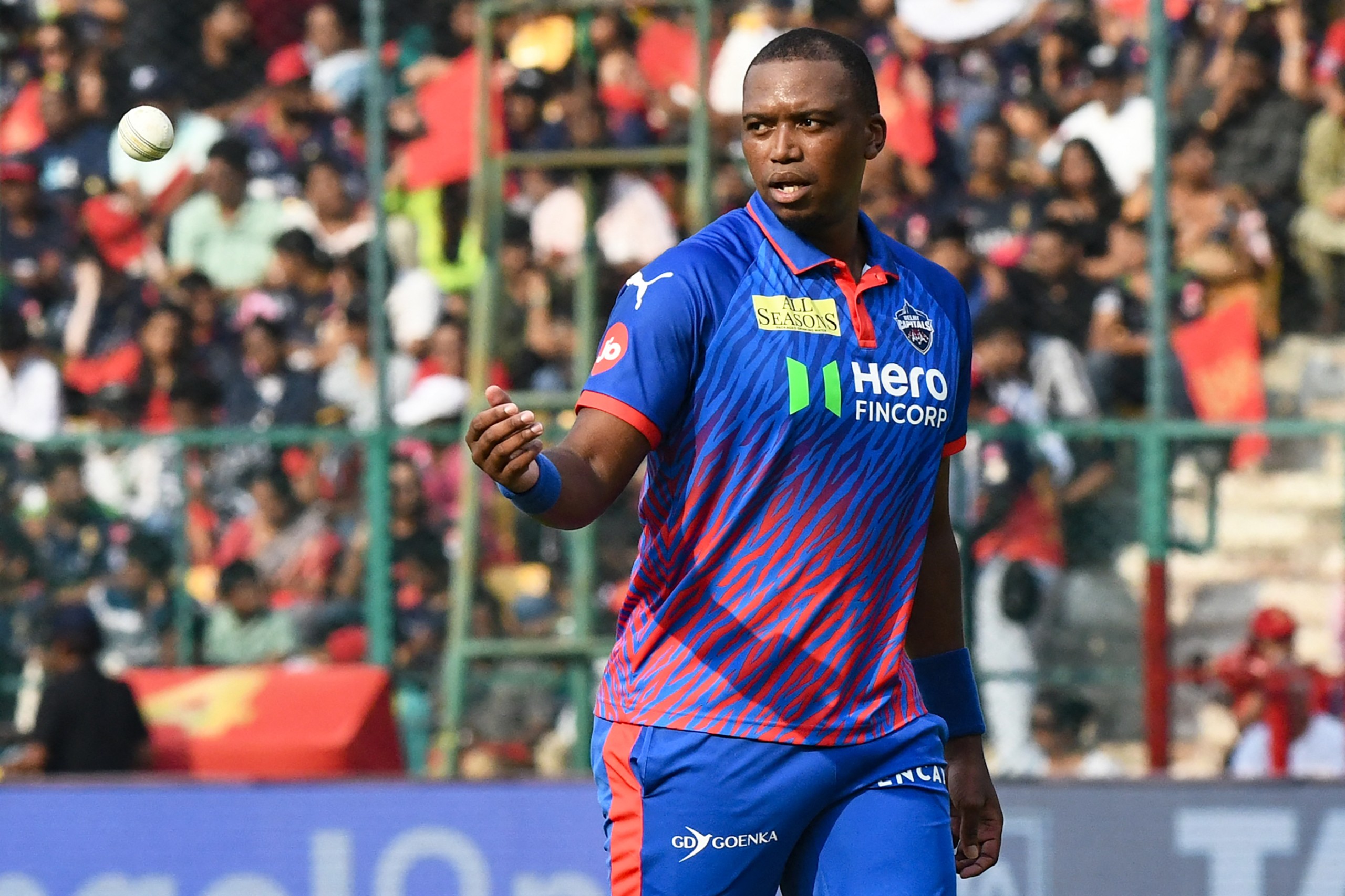 Delhi Capitals fast bowler Lungi Ngidi was taken to the hospital in an ambulance after appearing to have injured his head during Punjab Kings' chase at the Arun Jaitley Stadium on Saturday.