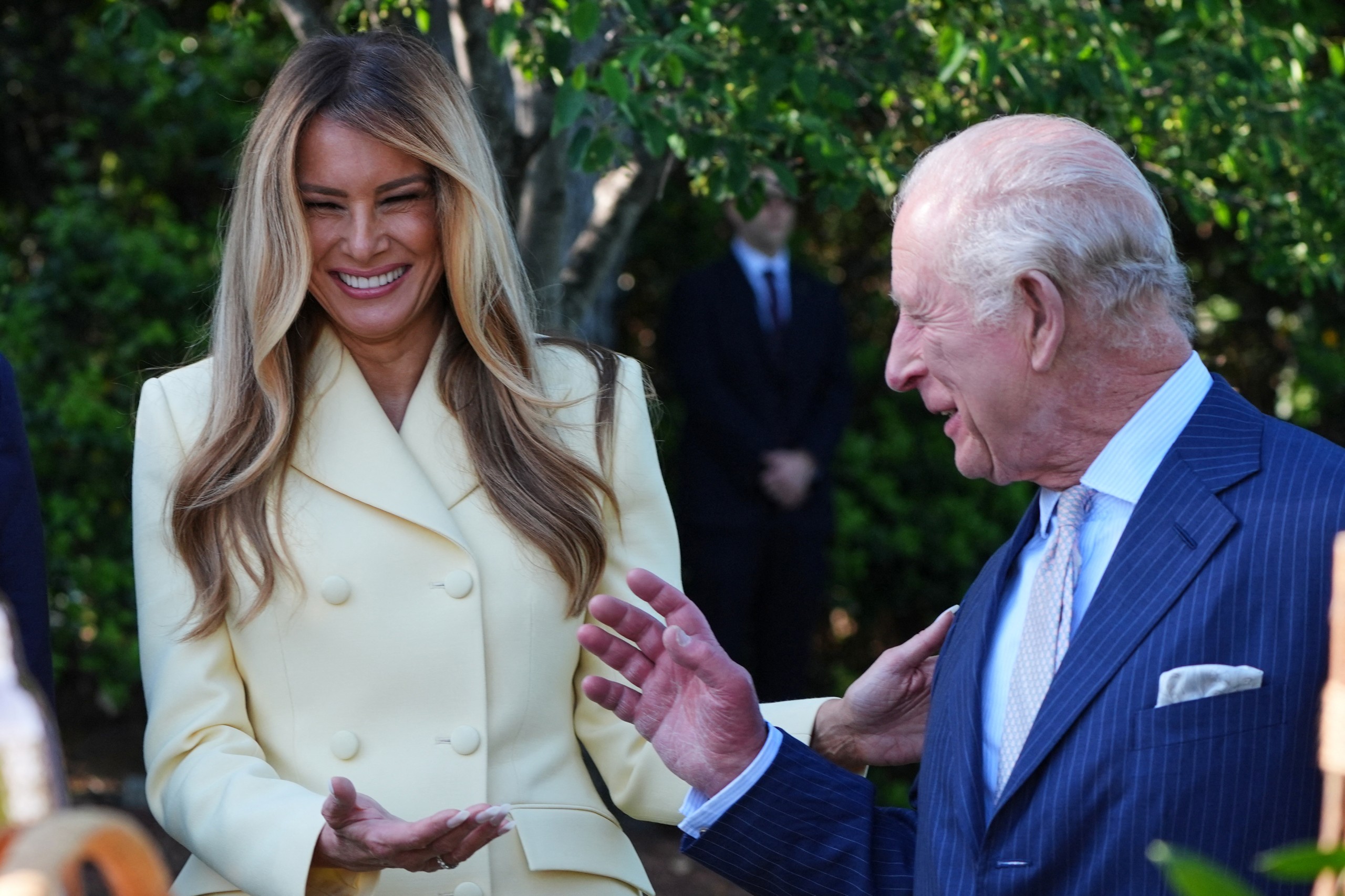 King Charles and US First Lady Melania Trump at the White House.