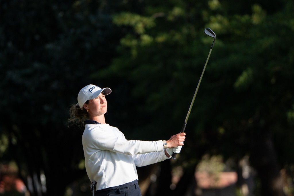 Esme Hamilton of England shot three-under-par 70 to take the joint lead. Photo: Mark Sampson