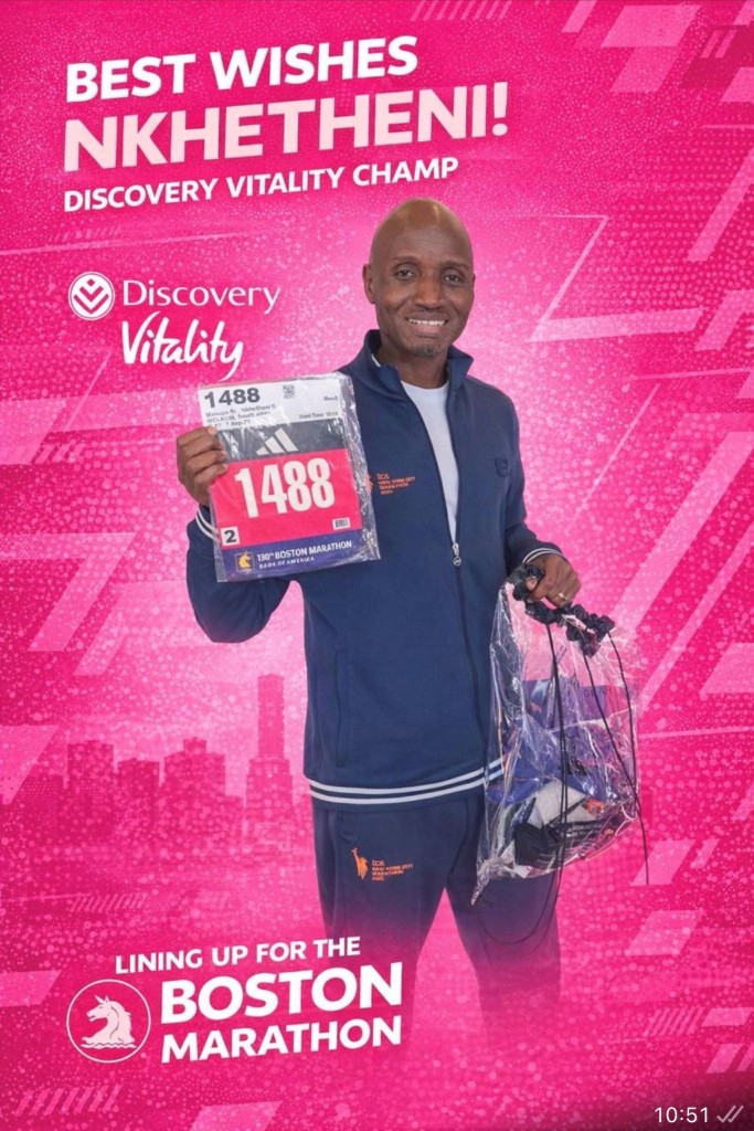 Nkhetheni Masupa was amongst the first South African athletes to finish the Boston Marathon.