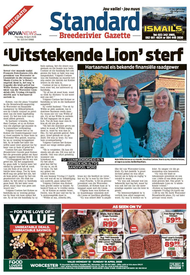 Standard Breederivier Gazette Cover