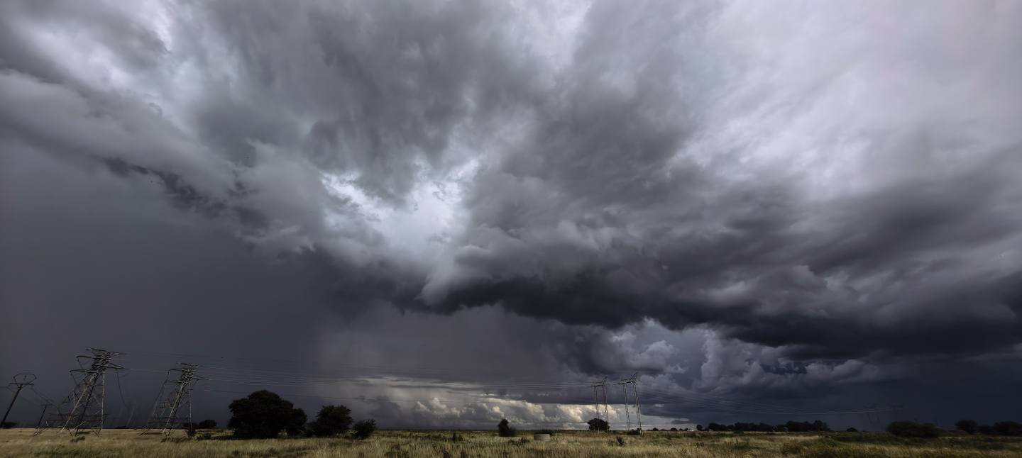Ominous cloud cover marches over Welkom on 19 April