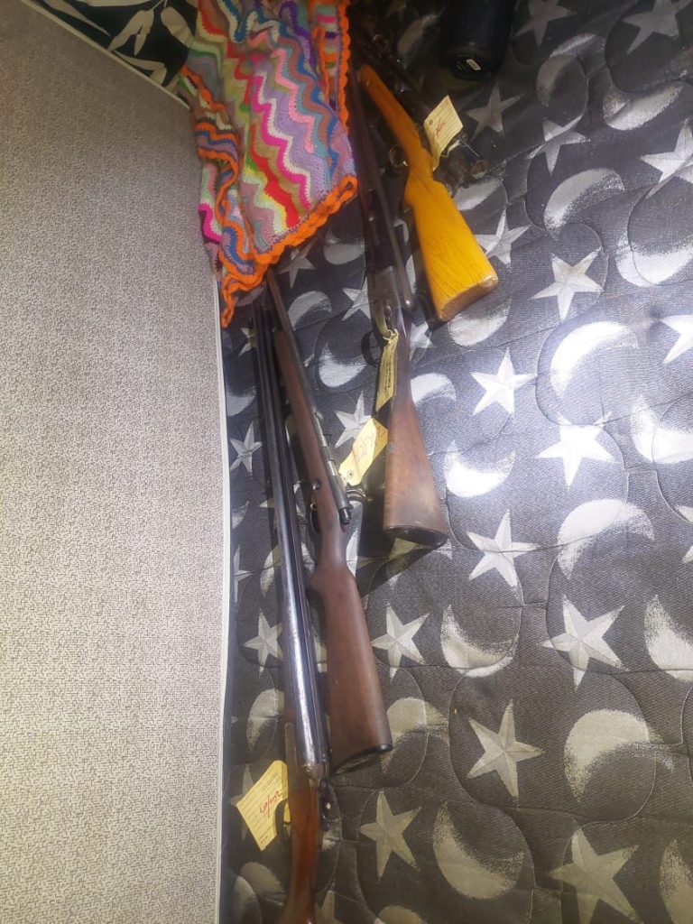 In Batho, an integrated team from Parkweg Crime Prevention and Crime Intelligence successfully confiscated a significant cache of unlicensed firearms and ammunition, leading to two arrests. 
