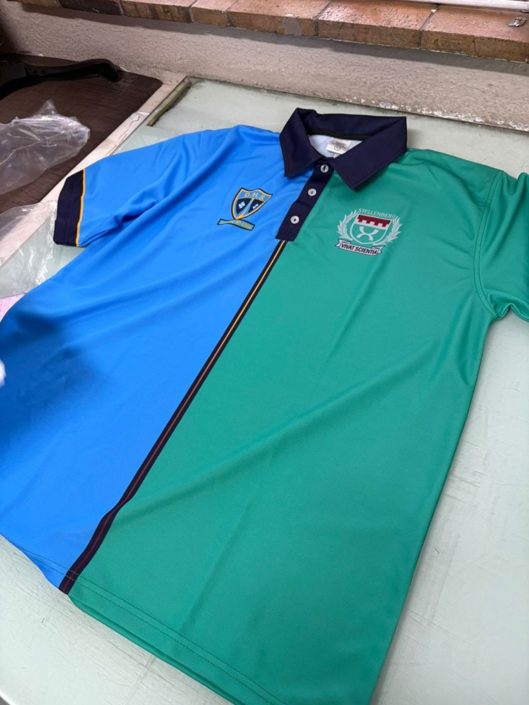 The shirt given to the father of Vlos and Andras Molnar for the upcoming Diamantveld vs Stellenberg clash. 