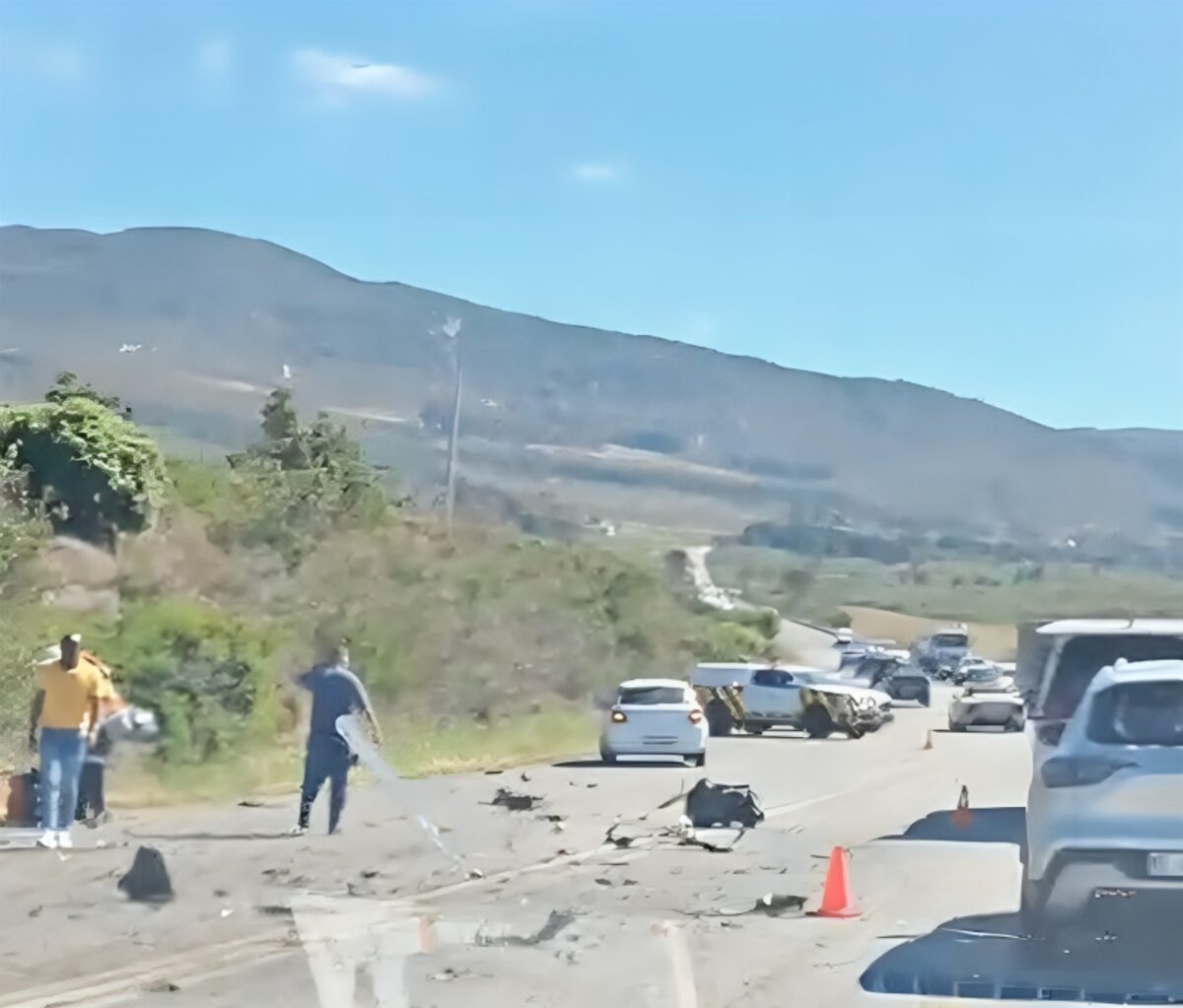 Road clear for traffic after head-on collision on the R43