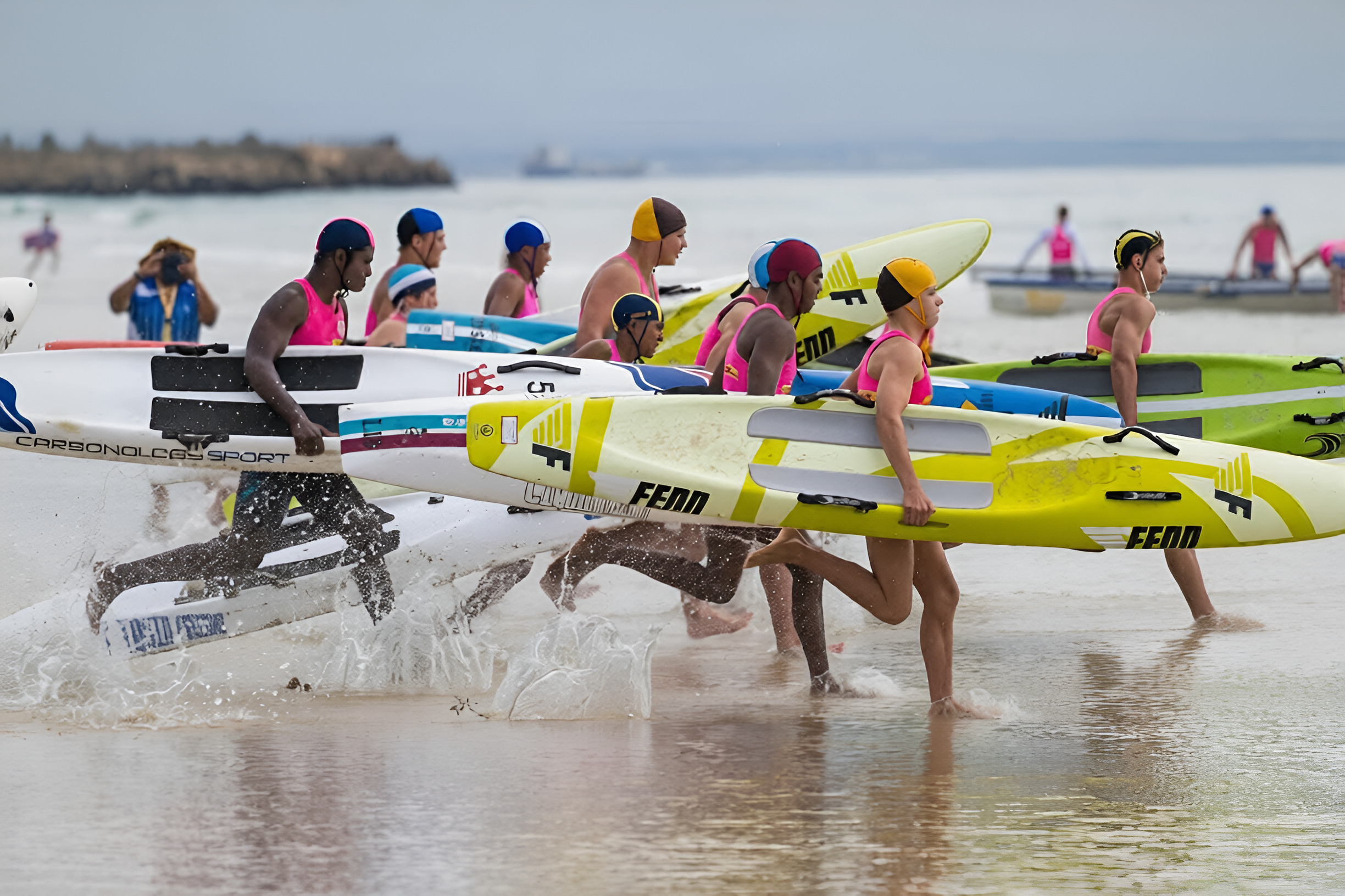 Lifeguards in action during a competition, demonstrating their training, teamwork and rescue skills as part of ongoing preparation for Cape Town’s seasonal water safety operations. Photo: Lifesaving SA