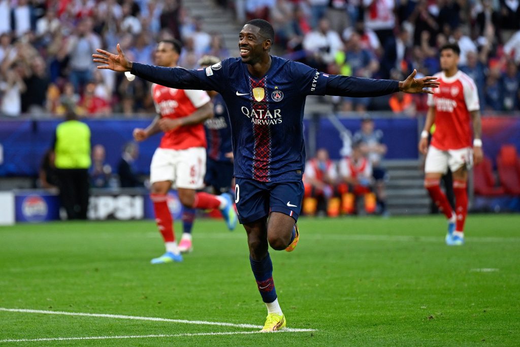 PSG's Ousmane Dembele celebrates