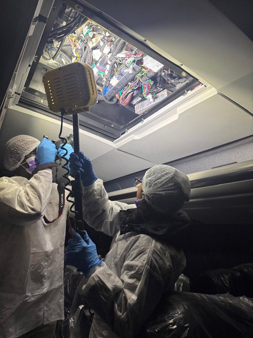 Police uncovered 32 blocks of suspected cocaine hidden inside the air conditioning compartment of a bus shipped from South America and bound for Gauteng. Photo: SAPS