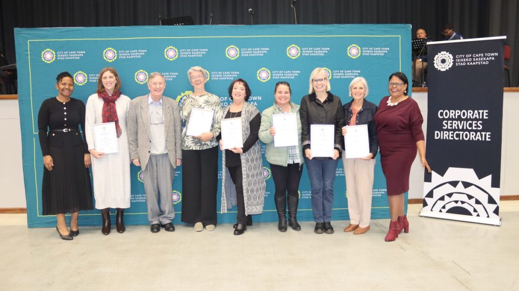 Ward 15 Civic Honours recipients pictured with Gregory Peck, Nosivatho Mkhize and Chantal Cerfontein.