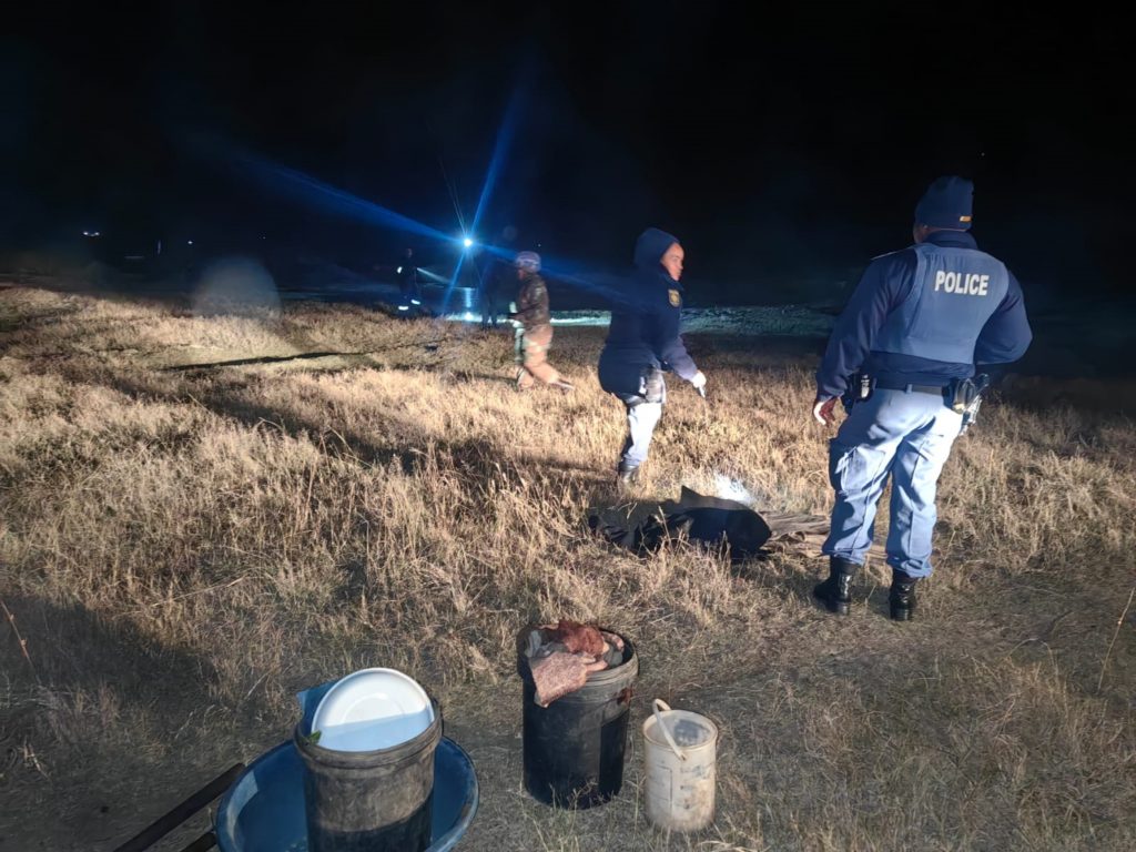 An anti-illegal mining operation in the Lejweleputswa District.