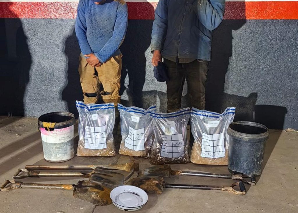 The police arrested two men wo men were arrested for possession of suspected gold bearing material 