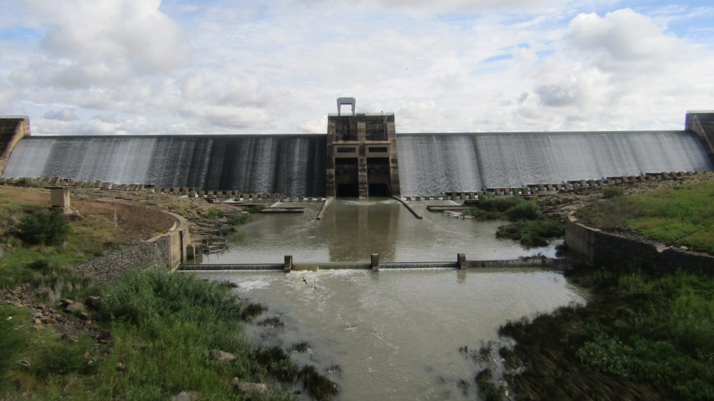 The Krugersdrift Dam outside Bloemfontein is 102.4% full this week