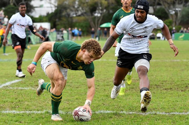 Luan Giliomee scored a hat trick in the Junior Boks emphatic win over Fiji.