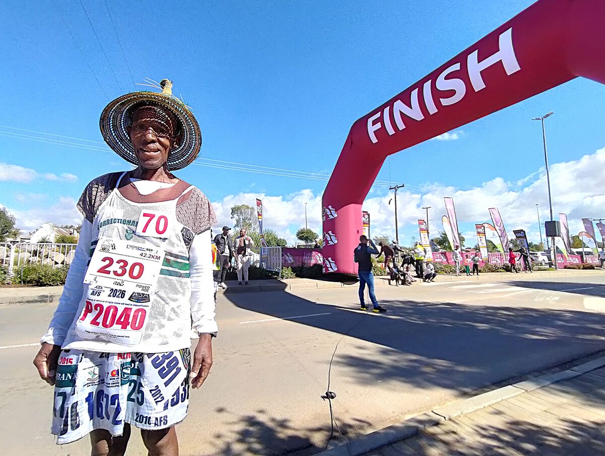 Mosotho May after finishing the race.